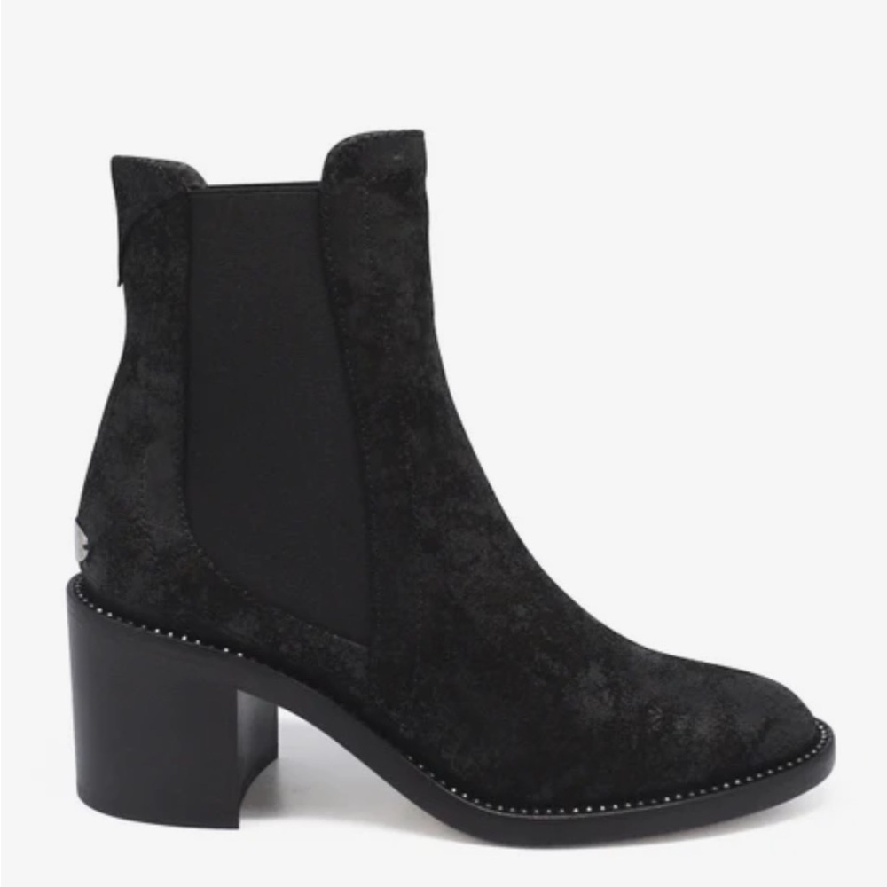 Jimmy Choo sz 9 Merril Black Ankle Boots with rhinestones and Block Heel​